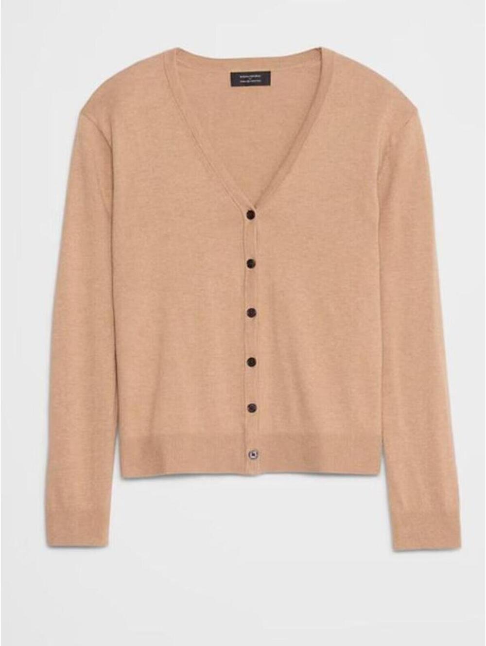 Banana Republic NWT Camel Cotton Blend Button Cardigan XS Lightweight